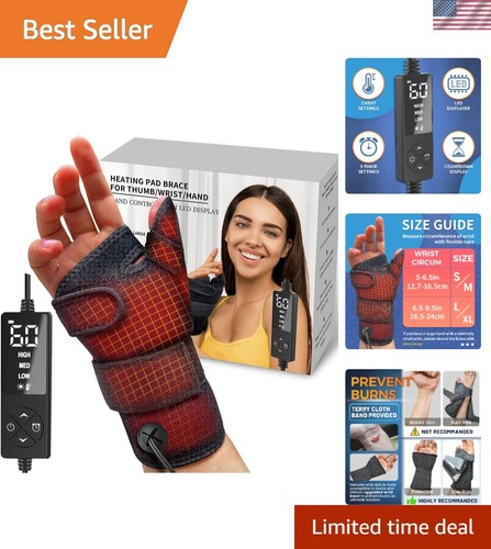 Wrist Thumb Brace Heating Pad for Arthritis and Carpal Tunnel Relief, Hand He...