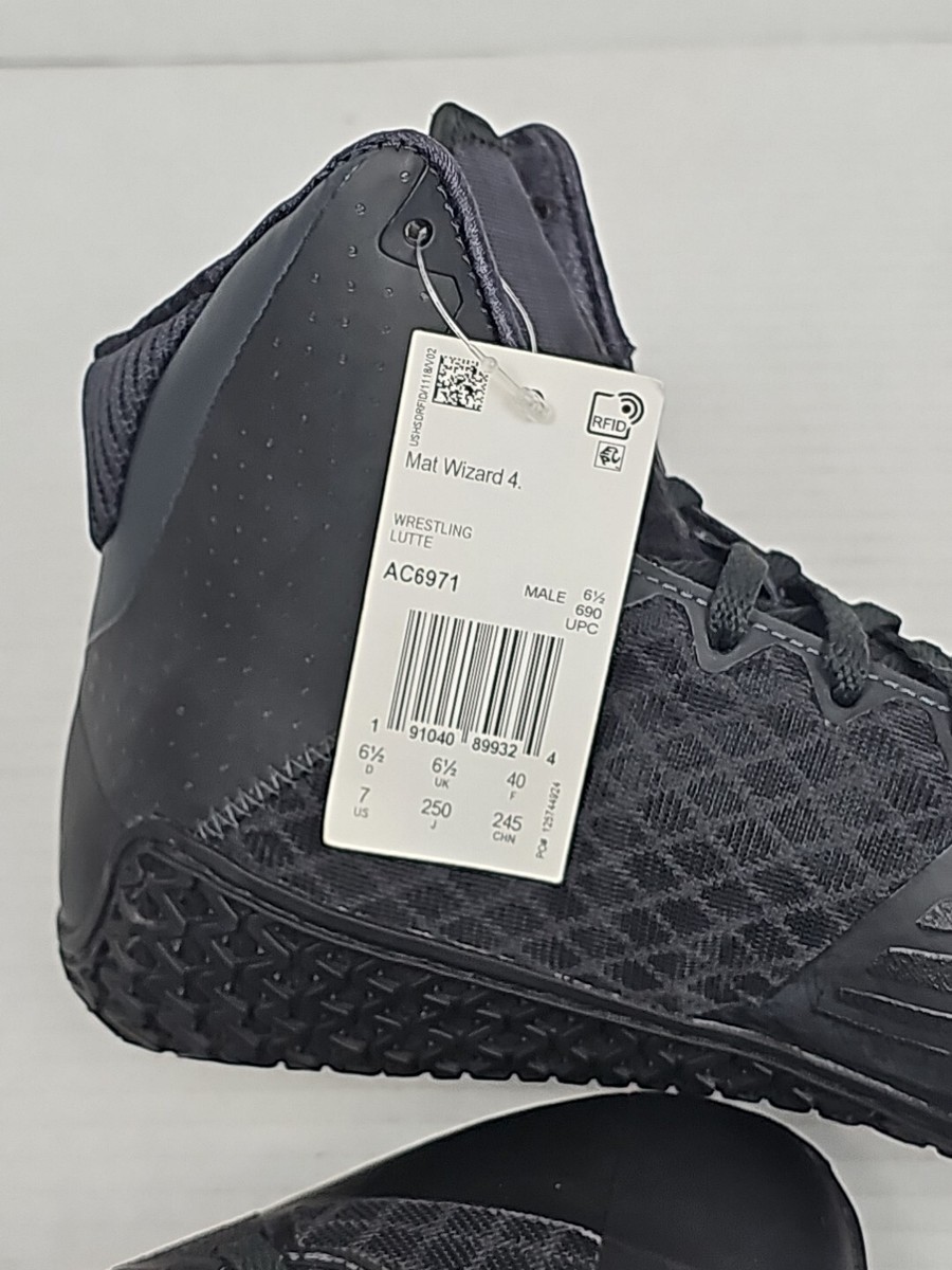 Adidas Mat Wizard 4 Carbon Black Wrestling Shoes AC6971  display picture 1