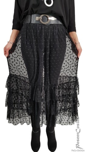 LAGENLOOK Unterrock Mesh schwarz weiß Tüll L-XL-XXL-XXXL 44 46 48 50 52 54 56 58 - Bild 14 von 19