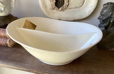 Vintage Mid Century Georges Briard Asymmetrical White/Gold Divided Bowl