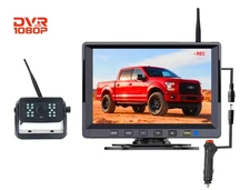 Magnetic Solar Wireless 1080P Backup Camera+7'' Monitor DVR for trailer RV truck
