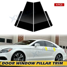 4pcs Pre-cut Pillar Posts Door Trim Mirror Cover for Benz CLS-Class 2012-2016