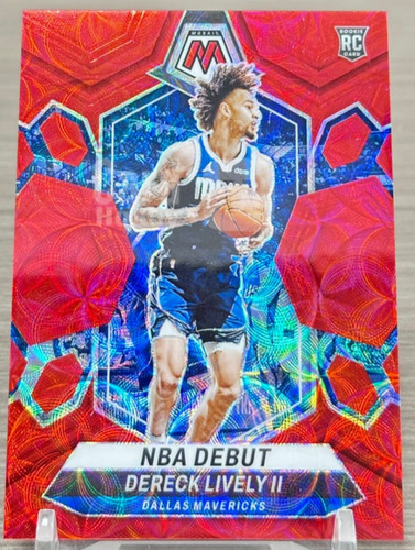 Dereck Lively II 2023-24 Panini Mosaic 58/75 Red Choice NBA Debut RC #265