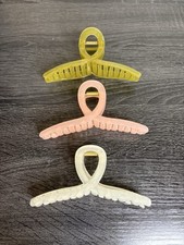 NEW Multicolored Claw Clips, Set Of 3.