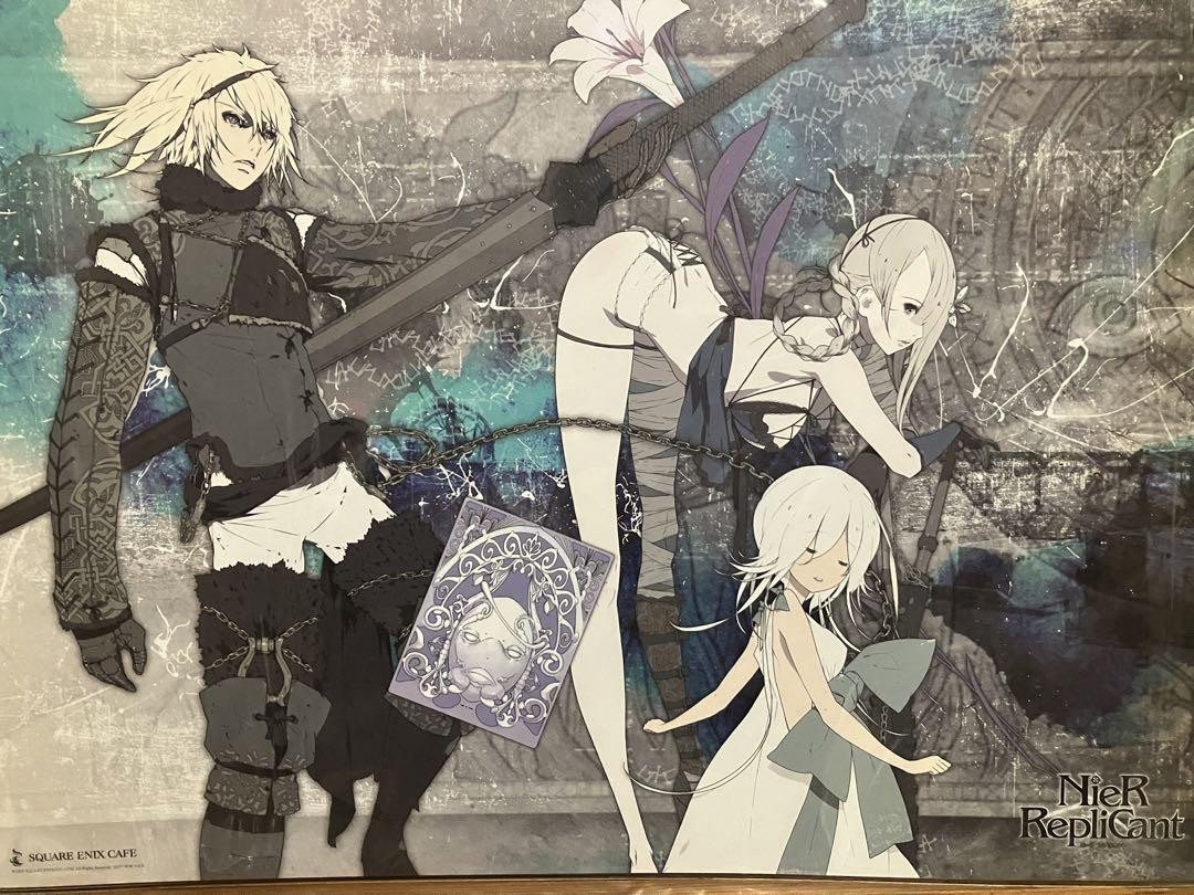 NieR Gestalt & Replicant イラストプレート 非売品 Novelty Square Enix Cafe Limited NieR RepliCant Gestalt Automata