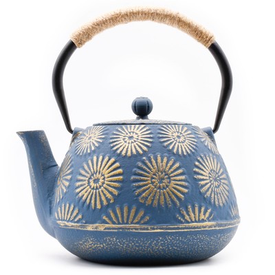 Zen Minded Japanese Cast Iron Tetsubin Teapot - 1.2L Chrysanthemum