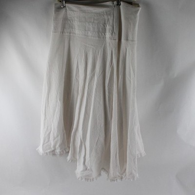 Mexico Lindo Women's M White 100% Cotton Gauze Midi Length Skirt