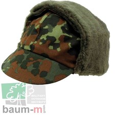 Bundeswehr Wintermütze Original Mütze Feldmütze BW flecktarn Pelzmütze Neuware!!
