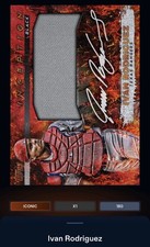21 Topps Bunt DIGITAL Inception Black Signature Relic ICONIC Ivan Rodriguez