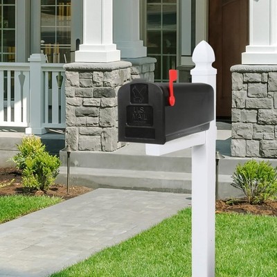 Durable Black Curbside Mailbox, Parsons Medium Size, Rust-Proof & USPS Approved
