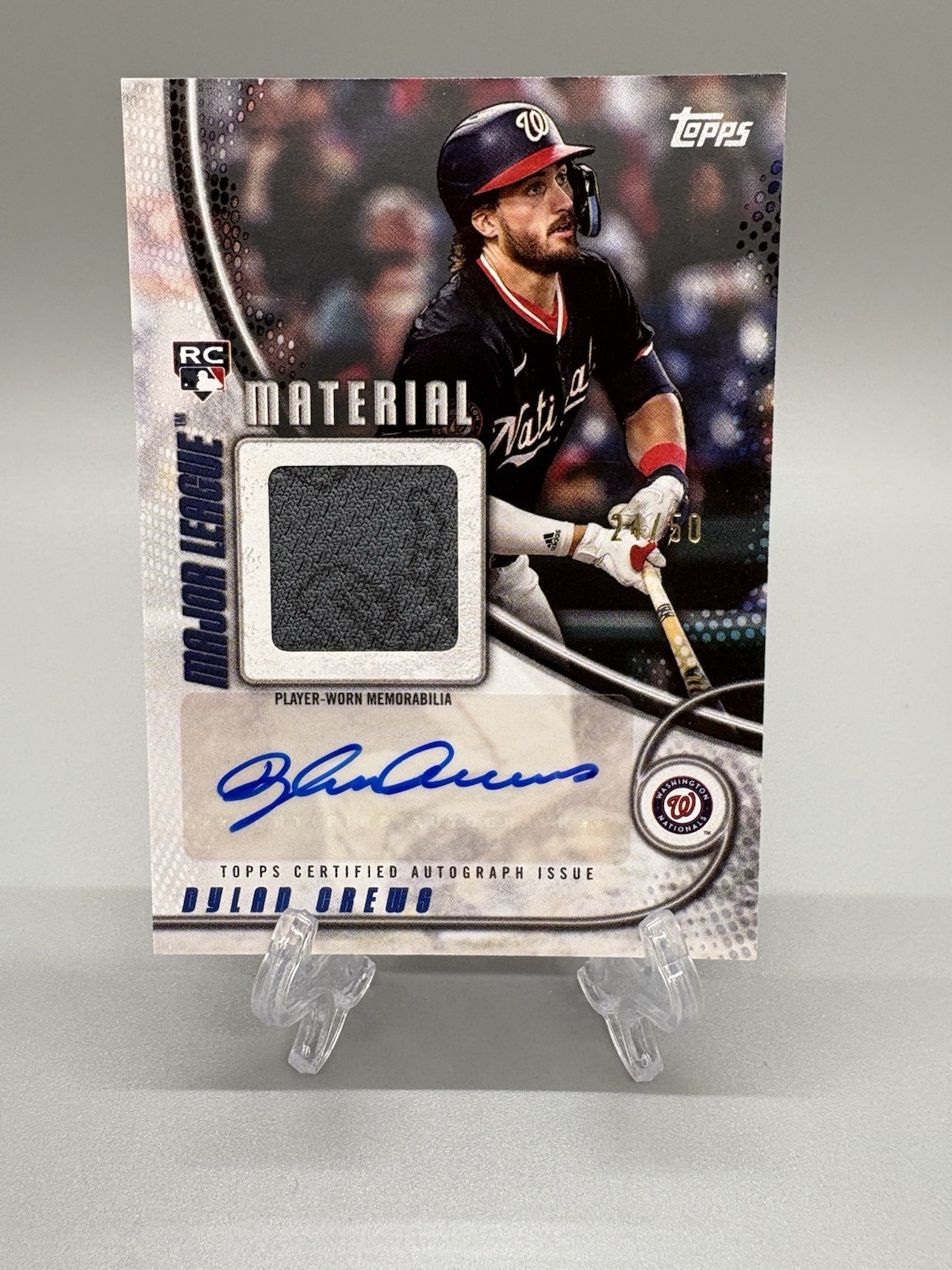 2025 Topps Major League Materials Autograph #MLMA-DCR Dylan Crews Rookie /50 RC