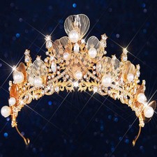 Pearl Crown Gold Headbands Goddess Hair Accessories for Women