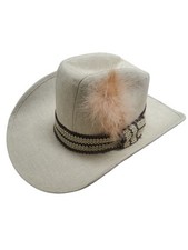 Vintage United Hatters Cap Millinery Workers Union Cowboy Hat. Feathered Brim