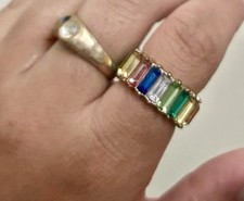 Elegant Rainbow Ring, Size 8