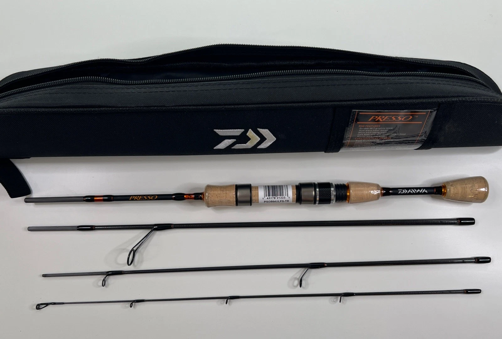 Daiwa Presso Travel Pack Rod 4pc Ultralight Trout Spinning Rod Brand New
Opens in a new window or ta