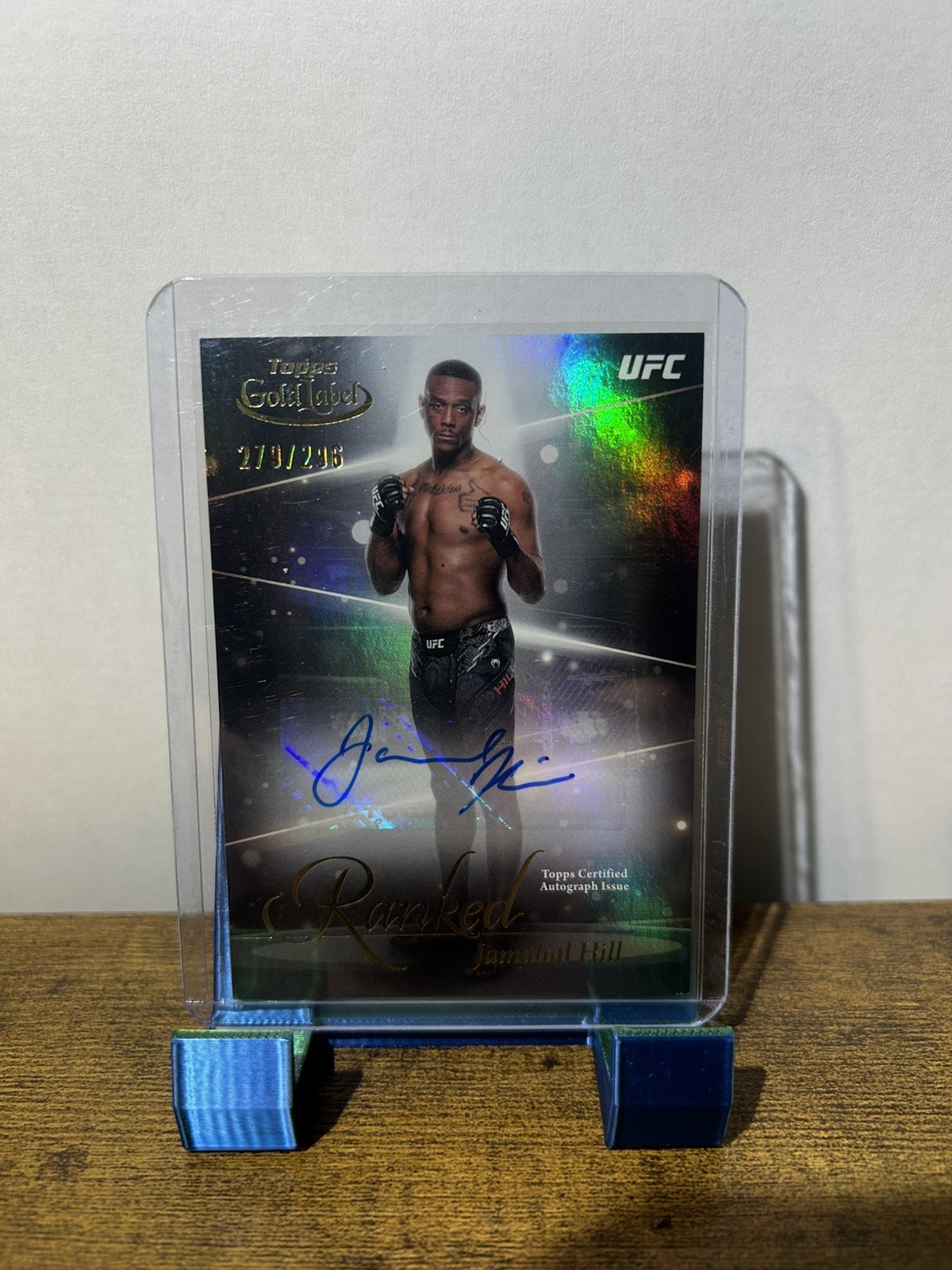 JAMAHAL HILL 2024 TOPPS GOLD LABEL UFC RANKED AUTO AUTOGRAPH #068/296