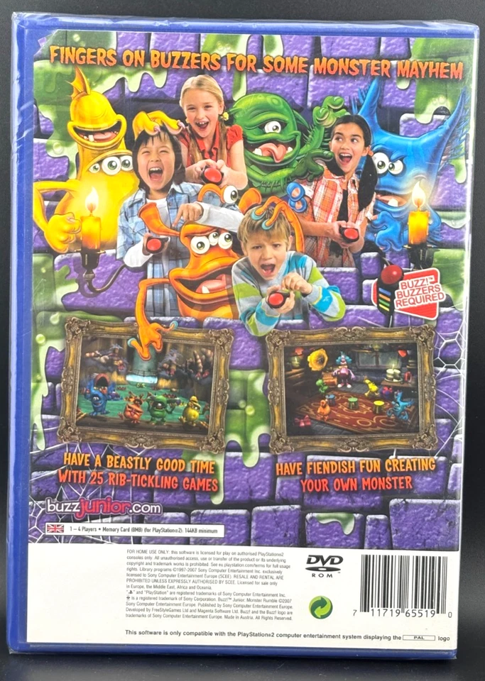 PS2 Buzz! Junior: Monster Rumble, UK Pal, New & Sony Factory Sealed - Image 2 of 2