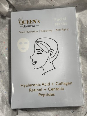 Queen s Moment Facial Mask Hyaluronic Acid,Collagen Deep Hydration & Anti-Aging