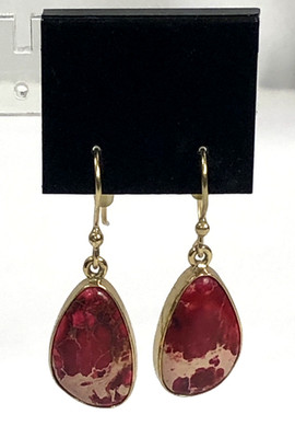 Charles Albert Earrings Alchemia Red Jasper Dangle - NWT