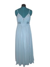Azazie Women's Lace & Chiffon Bridesmaid Dress Dusty Blue  Size CSee Description