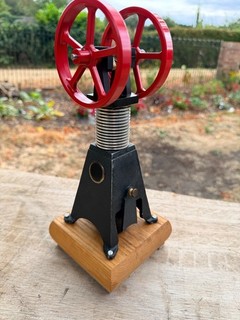 Heinrici style twin flywheel HOT AIR ENGINE MODEL STIRLING STEAM ENGINE