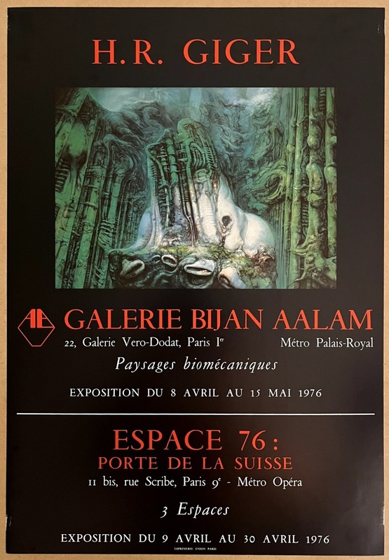 H.R. GIGER — Affiche originale d'exposition, Galerie Bijan Aalam, Paris