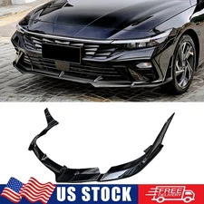FOR 2024-25 HYUNDAI ELANTRA SE SEL GLOSS BLACK V STYLE FRONT BUMPER LIP SPLITTER