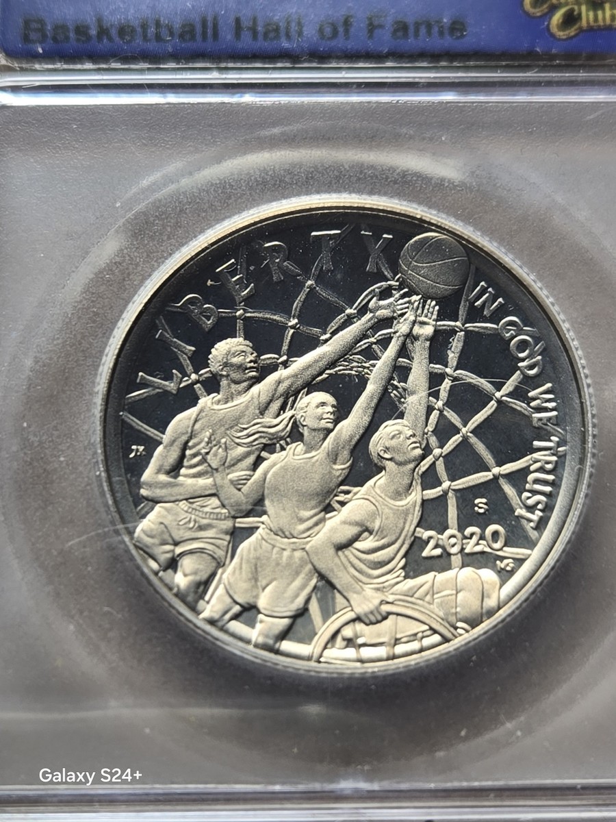 【最高鑑定 MS70】2020年 アメリカ バスケットボール殿堂入り 記念銀貨 2020-S HALF DOLLAR Clad Basketball Hall of Fame ICG MS 70 | eBay