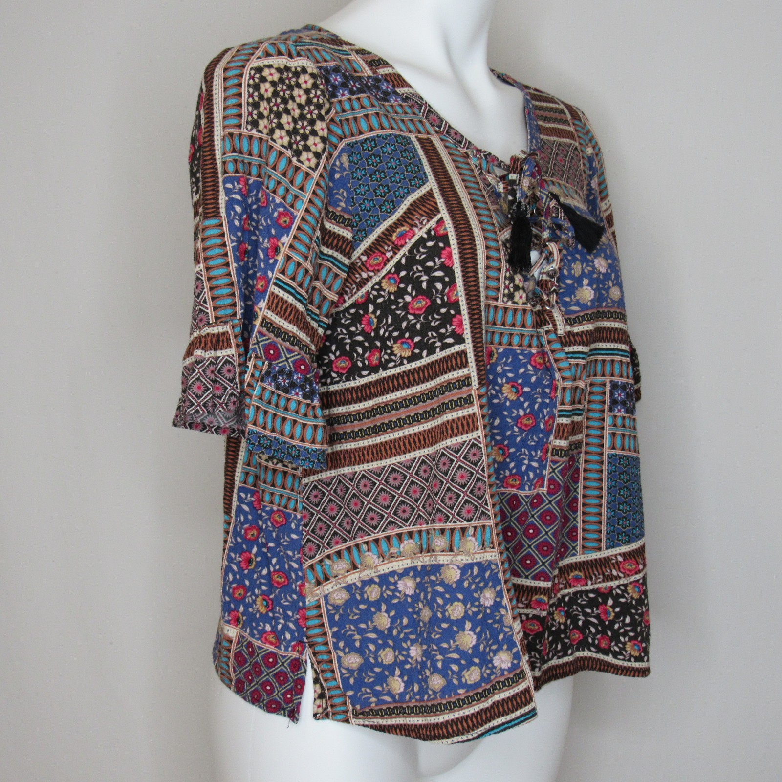 American Eagle Patchwork Boho Tunic Top Women's M… - image 4