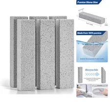 6 Pack Pumice Stone for Toilet Cleaning Bowl Stick, Powerfully Cleans Hard Water