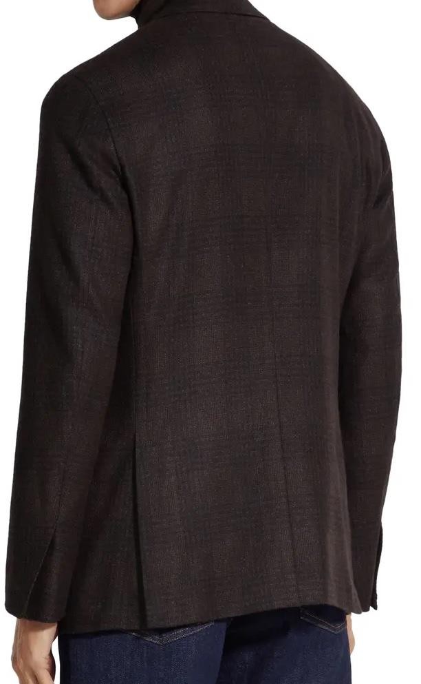 ZEGNA 'Atelier' Couture XXX Glen Plaid Cashmere & Silk Sport Coat SZ 56R image 2