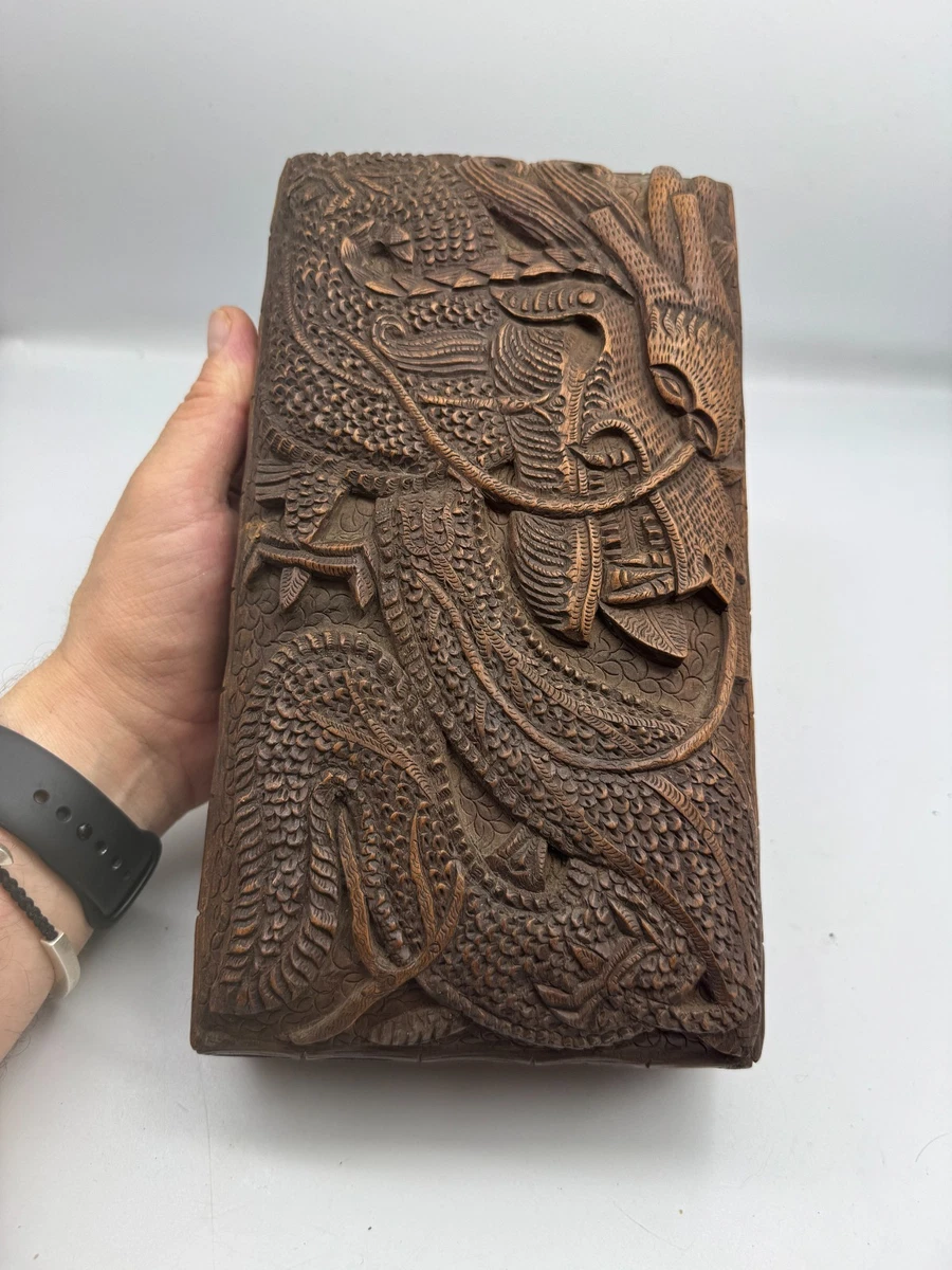中式木雕在中式古董盒子| eBay