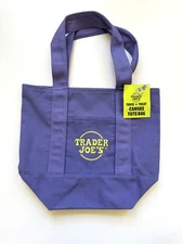 Trader Joe's Mini Halloween Canvas Tote Bag New with Tags - PURPLE