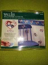 Wallies Wallpaper Cutouts Raggedy Ann and Andy Heart Pattern Craft Wood