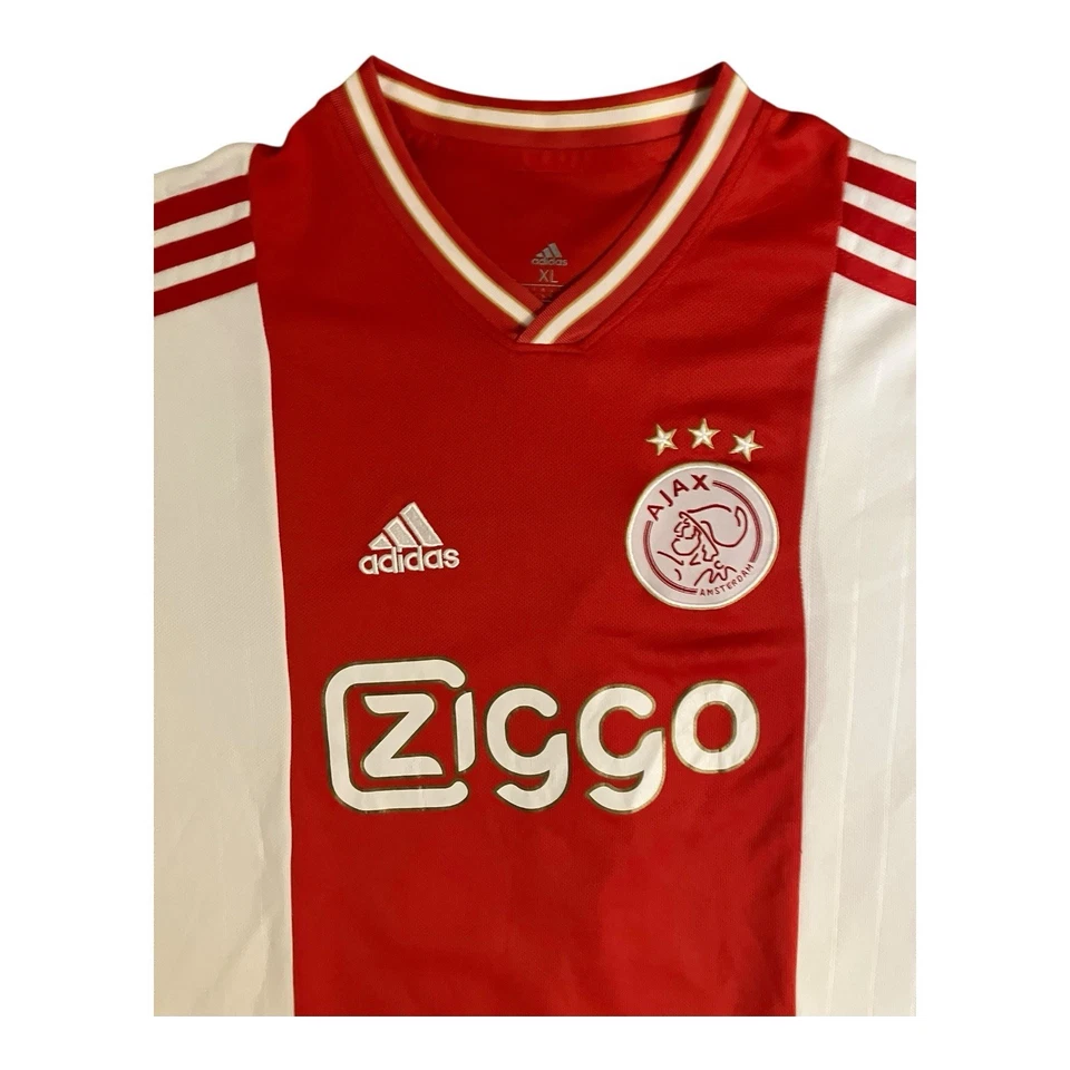 Ajax Amsterdam Trikot XL Fußball Herren Rot Weiß Adidas Basem 8 Y2K - Bild 4 von 4