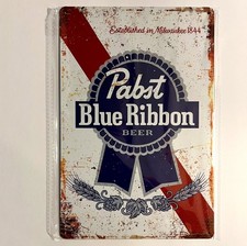 Pabst Blue Ribbon Beer 8 x 12 Retro Novelty Metal Sign Made In USA New!