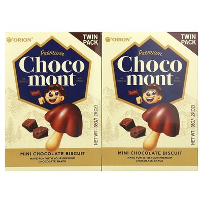 Premium Choco Mont, Mini Chocolate Biscuit, 2 Packs, 1.27 oz (36 g) Each