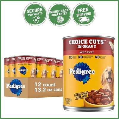 PEDIGREE CHOICE CUTS IN GRAVY Adult Canned Soft Beef Wet Digestive Dog Food