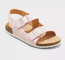 Toddler Reagan Footbed Sandals Multicolor Glitter - Cat Jack - CHOOSE SIZE