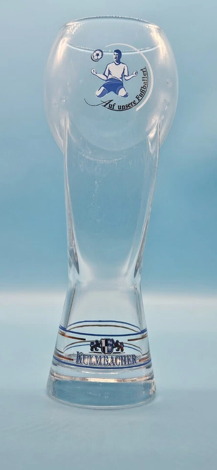 Kulmbacher Auf unsere Fußballer Pokal Bierglas alt Glas Bier Brauerei - Bild 1 von 1