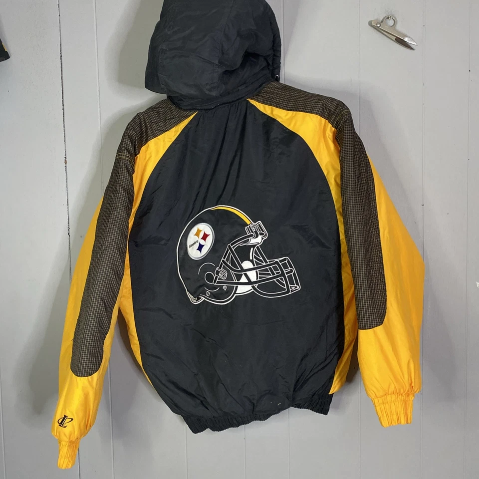 Chaqueta acolchada de colección Pittsburgh Steelers logotipo atlético años 90 Y2K mediana M NFL 25x30 Foto 2 de 4
