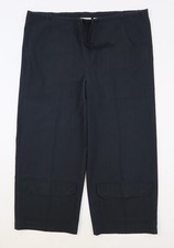 Chico s Design Stretch Cotton Drawstring Cargo Crop Pant Sz 1 Medium 8 Black