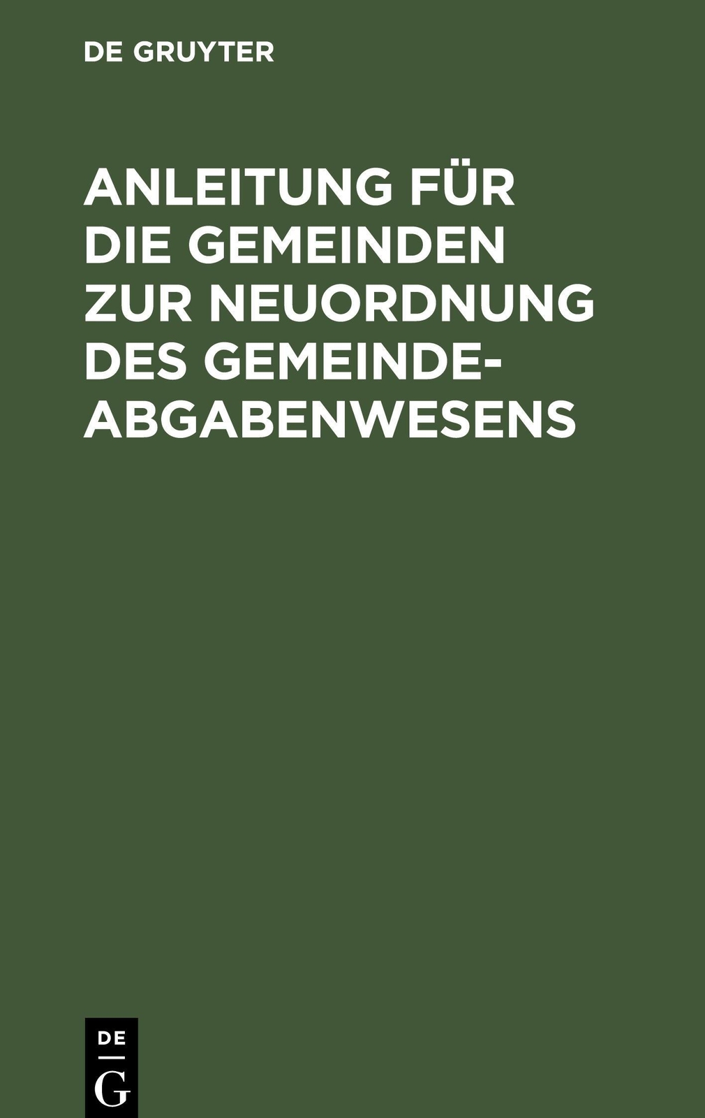 B. V. Kamptz | Anleitung Für Die Gemeinden Zur Neuordnung Des...