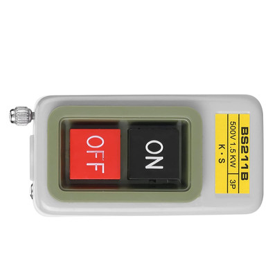 BS211B 3P AC Motor on off Switch,Self-Locking On/Off Power Push Button Switch 22
