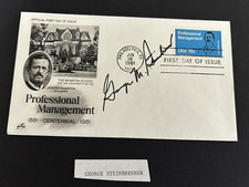 George Steinbrenner Yankees Owner American Baseball Legend Signed Cover  LV9312