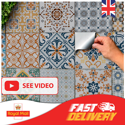 Kitchen Tile Stickers Victorian Mosaic Tile transfers 6x6 4x4 ...