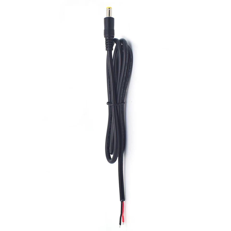 NEW 18AWG DC Power 5.5mm x 2.5mm Barrel Male Plug Pigtail Bare Wire 1M/3.3FT Lot - Image 2 of 4