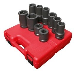 Sunex 5690A 1'' Dr. 10 Pc. SAE & Metric Heavy Duty Wheel Impact Socket Set