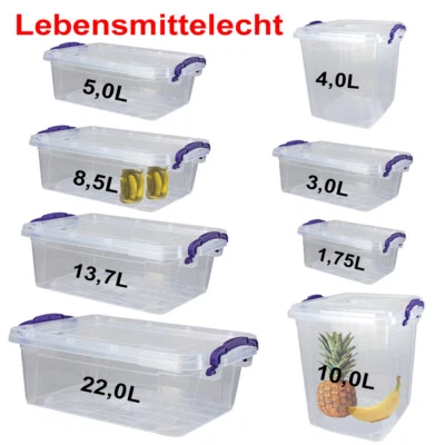 Boîte Empilable de Rangement Conservation avec Couvercle Poignée Aliments - Photo 1/3