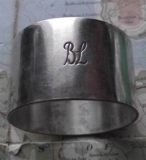 Old Bibby Shipping Line Heavy Silver Plated Napkin Ring No.165
